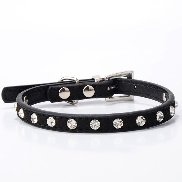 

cats collars necklace white rhinestones decorative flocking small collars specially for cats kitten pet products kitten halsband