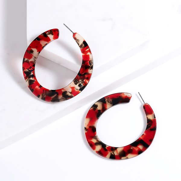 

2020 bohemian red hoop earrings for women oversize geometric earings fashion jewelry elegant jewelry gifts for women accessories, Golden