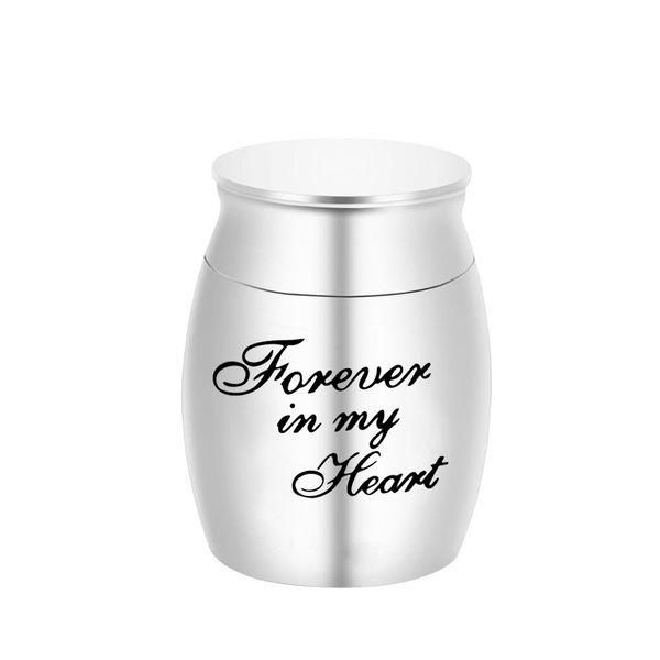 

forever in my heart - cremation pendant urns ashes keepsake memorial mini urn funeral urn 30x40mm, Silver