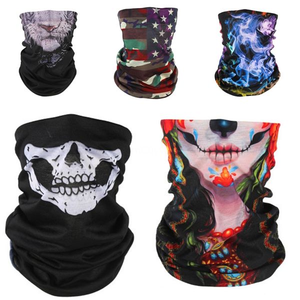 

sports magic bandana ice silk cycling skull scarf mask summer sunscreen multifunctional breathable outdoor face masks in stock #943#297, Blue;black