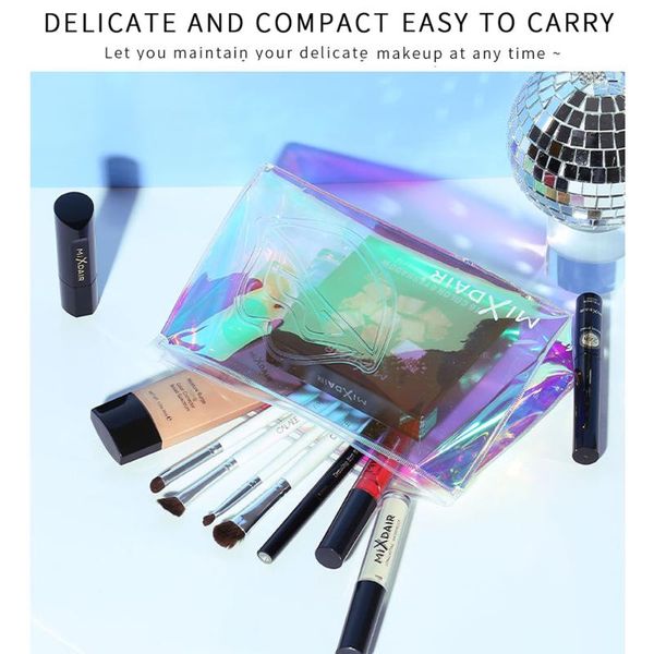 

transparent makeup case pvc dust-proof waterproof make up pouch zipper toiletry organizer bag 2020 laser cosmetic storage bag
