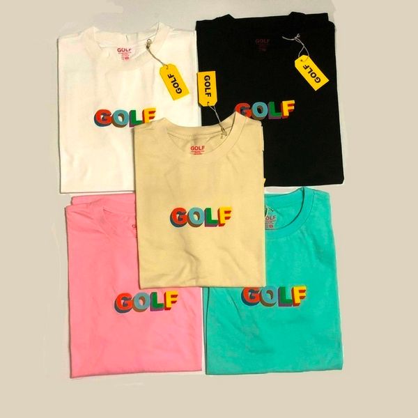 

golf wang новый оптовый роскошный ван 3d логотип гольф шорты мужские дизайнерские футболки женская пара футболка высокое качество хип-хоп ti, White;black