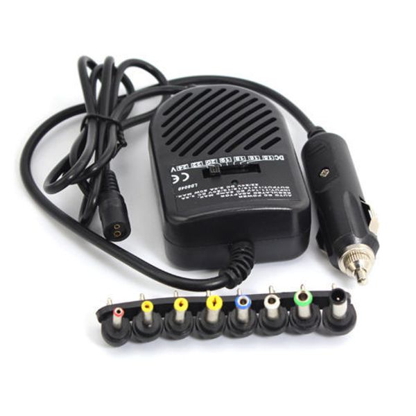 Universal DC 80 W Car Auto Charger Power Supply Adapter Set Para Notebook Laptop com 8 plugues removíveis Frete Grátis Atacado 10PS