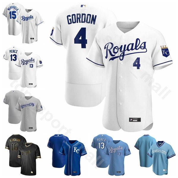 

2020 baseball мужчины женщины молодежь 12 хорхе солер джерси 15 уит меррифилд 4 алекс гордон хантер dozier ян кеннеди team white blue gray, Blue;black