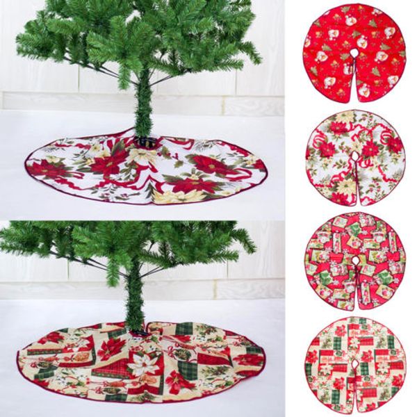 

1pcs christmas tree skirts decals xmas gifts apron santa claus flower ornament xmas party trees skirt home decals 60/90cm
