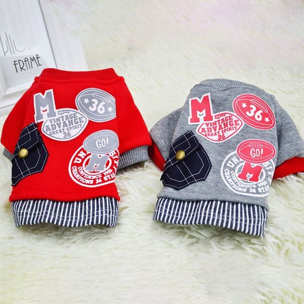 

muti-size autumn and winter new dog pet clothes letter pocket sweater pet supplies thick warm to keep a generation dog apparel