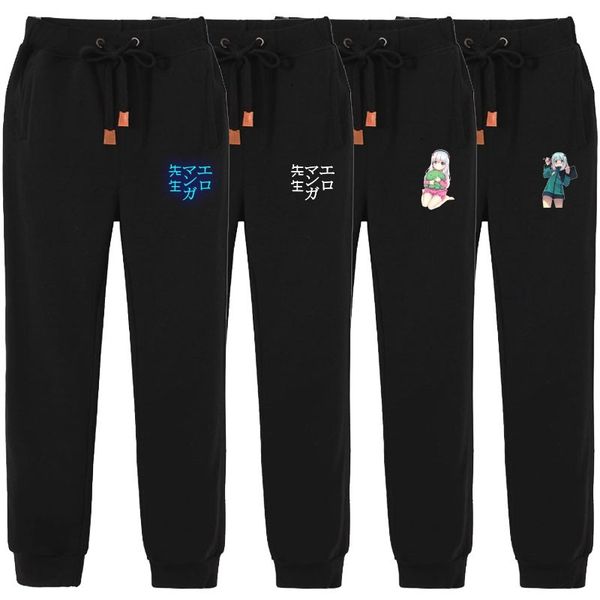 

high-q anime eromanga sensei figure izumi sagiri noctilucent full length pencil pants cosplay casual lovers pants, Black