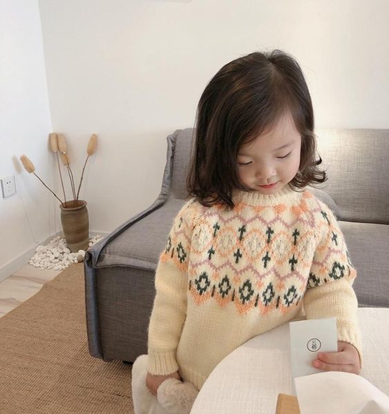 

christmas costumes new winter baby girls knitted sweaters korean style thicken pullovers cute children sweaters, Blue