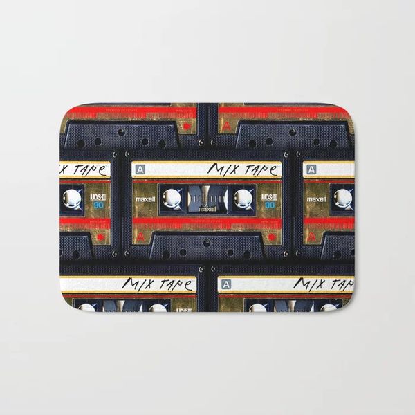 

anti-slip retro classic vintage gold mix cassette tape doormat carpet for kitchen bathroom toilet tapete rug porch door mat