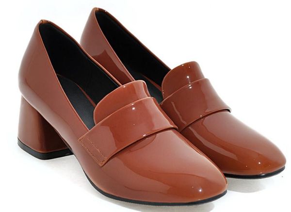 

women's shoes in spring and autumn high coarse heel square head @138, Black