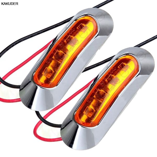 

kakuder 2 x 12v 24v amber red 4-led leds taillight truck lamp rear tail trailer lamp clearance trailer truck tj