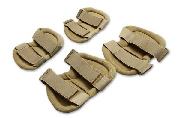 

knee pads & elbow pads set army tactical paintball airsoft hunting protection war game knee and elbow protector, Black;gray