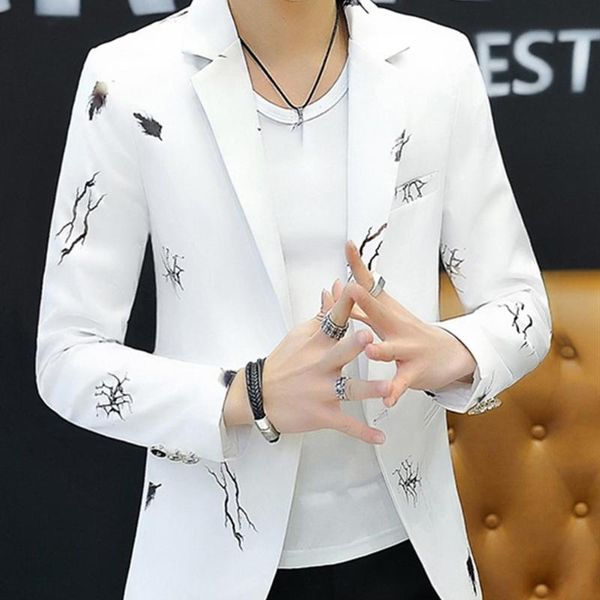 

mens korean arrival cotton blazer suit jacket black blue plus size s to 3xl male blazers mens coat wedding, White;black