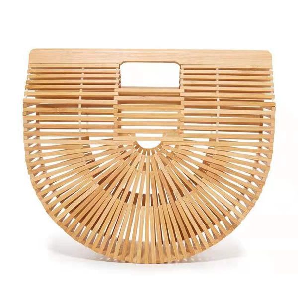 

2019 new bamboo handbag and wooden handbags designer women bag summer beach bags hollow out casual bamboo purses