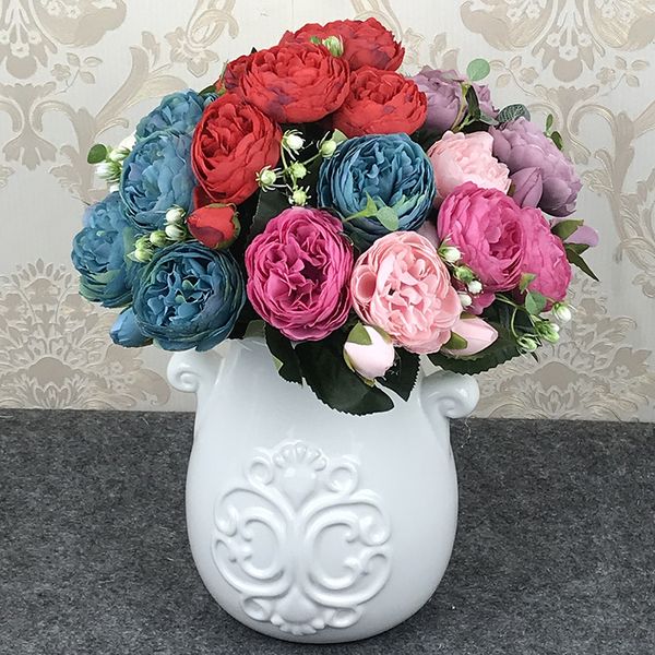 

gorgeous artificial flowers decoration rose peony silk small bouquet flores party spring wedding decoration mariage fake flower