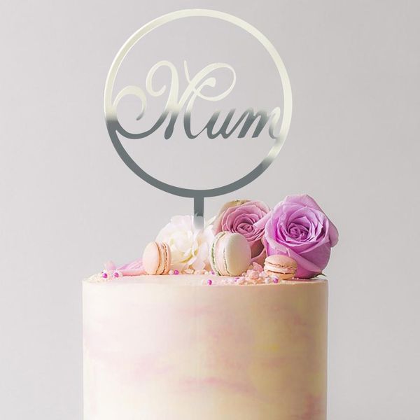 

cake er golden silver acrylic mother's day cake decoration party baking decoration