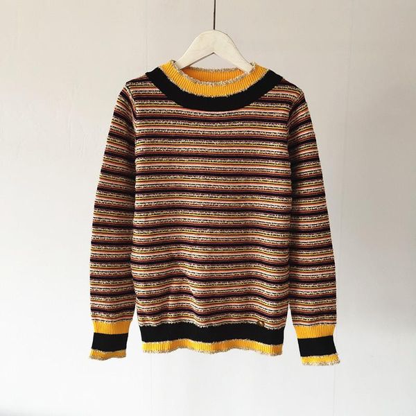 

женская красочного полосатого дизайнер свитер мода золото линия женских свитера обшитых панели вскользь тонкая женские свитера женщины одежд, White;black