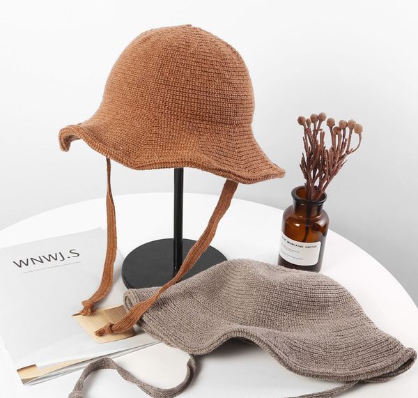 

2020 tide female solid color with band wool yarmulke hat japanese style literary artistic hat fashion simple young folding fishermans hat, Blue;gray