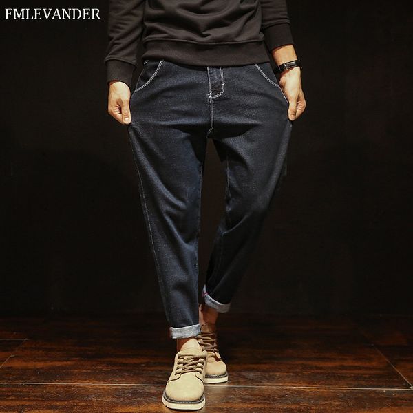 

new fashion straight pants stretch hip hop men loose jeans trousers jean homme, Blue