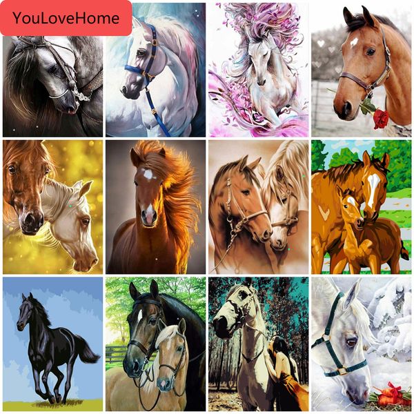 

oil painting by numbers animal handpainted horse diy picture art kits drawing canvas gift home decoration diy oil painting by numbers