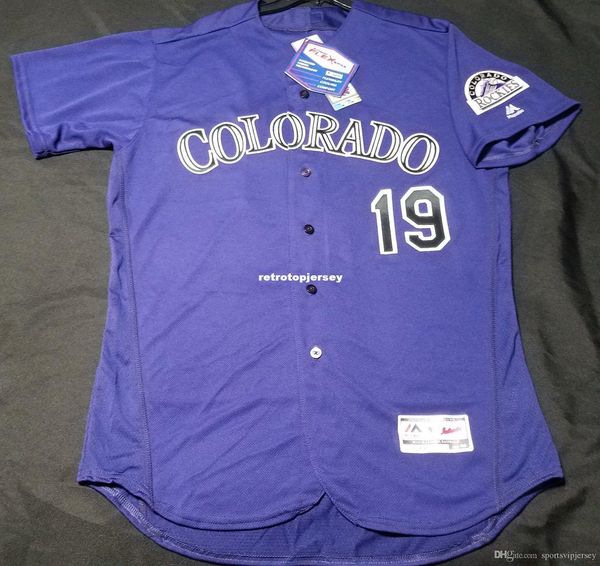 

majestic colorado #19 charlie blackmon flex base jersey mens stitched wholesale big and tall size xs-6xl baseball jerseys, Black;blue