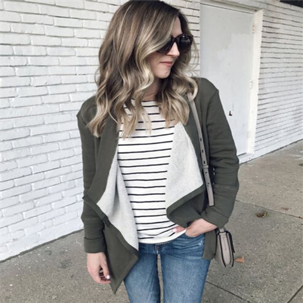 

stylish women ladies fashion party casual loose long sleeve cardigan outwear jackets coat autumn, Black;brown