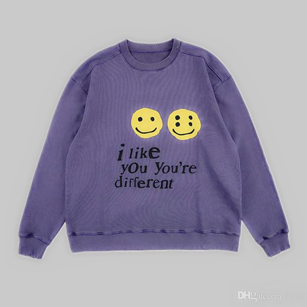 

men women sweatshirts pullover fashion ky style sweatshirts kanye west color purple asian size, Black