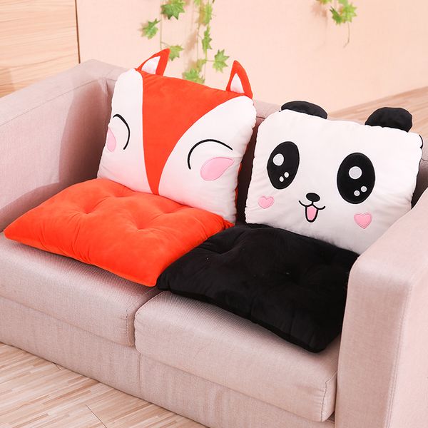 

cartoon animals seat cushion plush pillows lumbar pillow detachable panda whale fox corgi anti-slip hands warm holes kids adults