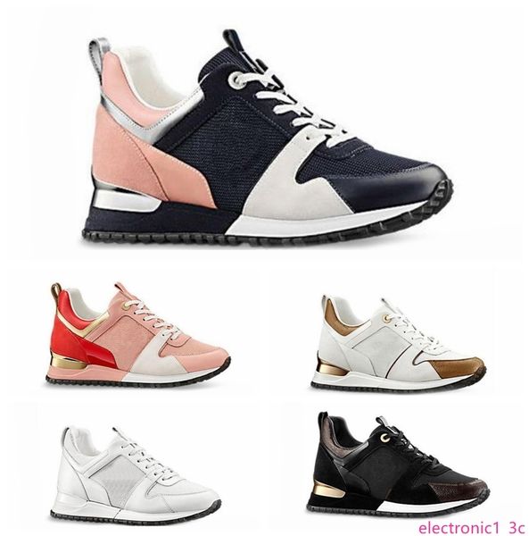 

2020 new women designer shoes run way with embroidered run away shoes genuine leather designer sneaker mens women casual shoes, Black;green