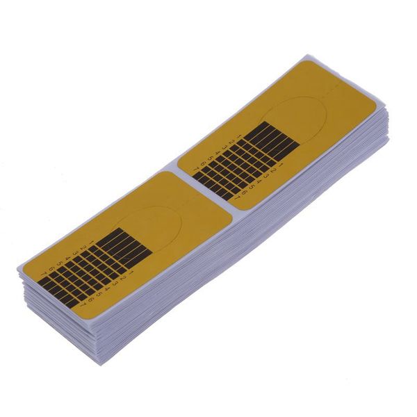 

100pcs nail art tips golden extension forms guide diy tool acrylic uv gel, Silver