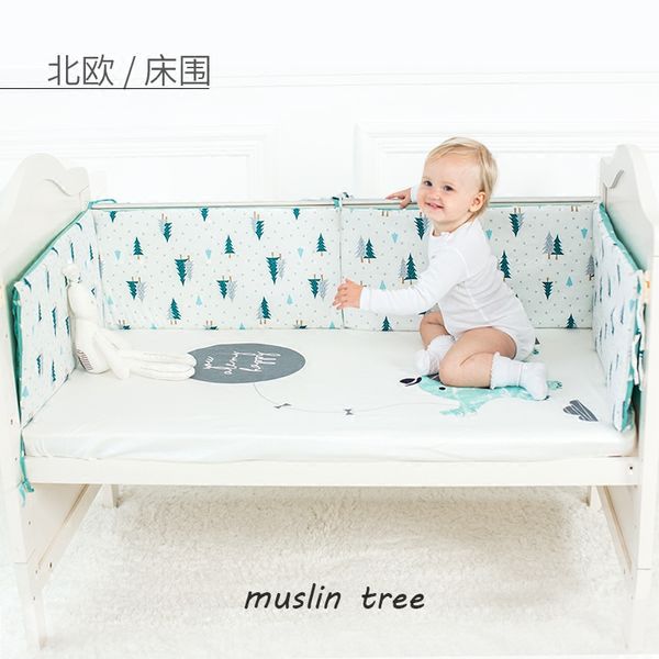 

1pc 120*30 / 130*30 cm baby bed bumper ins crib bumper infant bed around protection cactus swan flamingo ash cloud