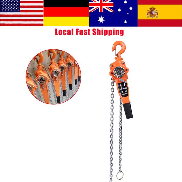 

3t/3000kg heavy duty chain block hoist ratchet lever pulley lifting weight tool manual chain block lift 3 meters offer