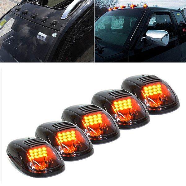 

5pcs smoked lens 3000k yellow led cab roof marker running lights for 2003-2016 dodge 2500 3500