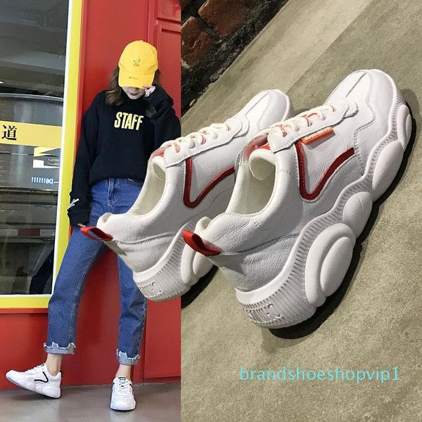 

crystal2019 bear little autumn shoe chalaza small white shoes motion wind dad shoe woman tide, Black