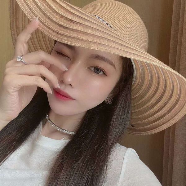 

straw female summer beach beach hipster sunscreen straw sunscreen sun-proof face-proof travel all-match sun hat sun-proof hat, Blue;gray