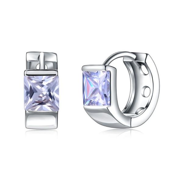 

seanlov new luxury hoop earrings for women fashion jewelry square cubic zirconia crystal earrings wedding jewelry gifts, Golden