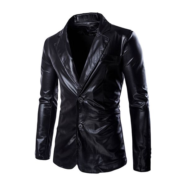 

fall 2019 new gold bright surface performing clothes fashionable cool jacket male single-row two-button singer dancer suit top, White;black