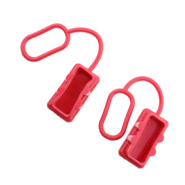

set of 2 red dust cover end cap for plug 175 amp connector high quality