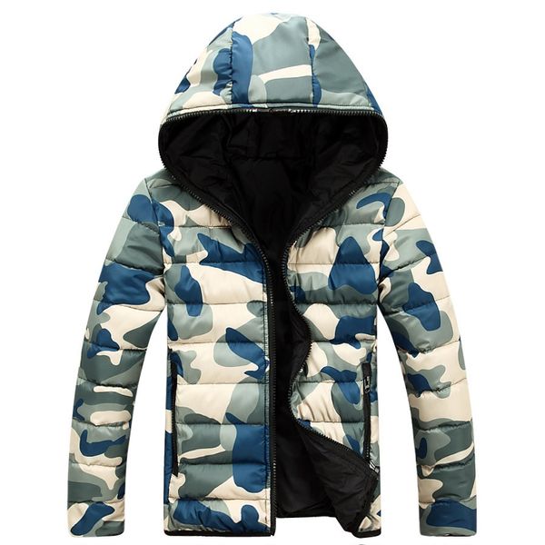 

2019 new camouflage winter down jacket coats mens doudoune homme hiver marque with hood men jackets thick fashion coat, Black
