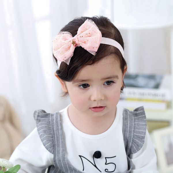 Baby Girl S Pure Cotton Bowknot Hair Flower Headband Ribbon Hair