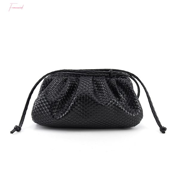 

womens simple dumplings messenger bag woven pattern 2020 new fashion cloud female messenger bag shoulder bag tide handbag