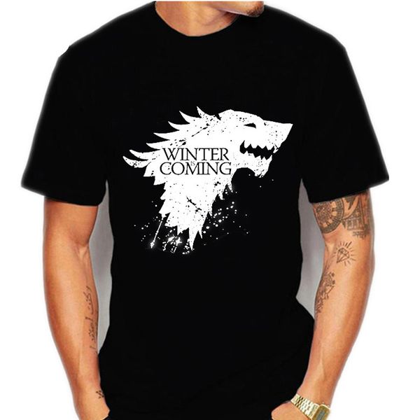 

brand short sleeve game men t-shirt casual men tshirt tees winter is coming letter printing men t shirt fashion size xs-2xl, White;black
