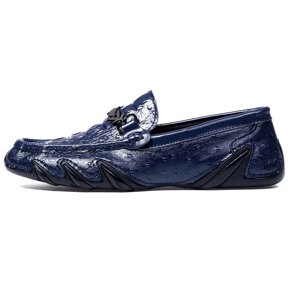 

2019 mens leather shoes outdoor male man loafers crocodile pattern men's shoes casual leather for men flats, Black