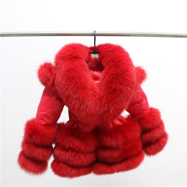 

factory wholesale price winter kids big collar puffer jacket/ popular fur trim down coat, Black