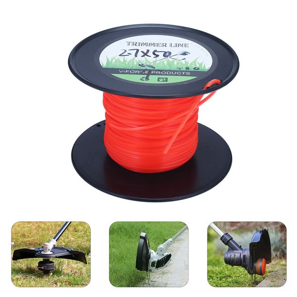 2.7mm 50 m Nylon Quadrado Trimmer Linha Cortador de Grama Ferramentas de Jardim Peças de Jardim