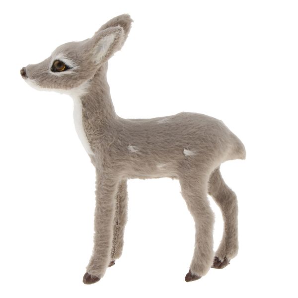 

christmas small deer doll home shop window showcase fireplace mantel decorations gray