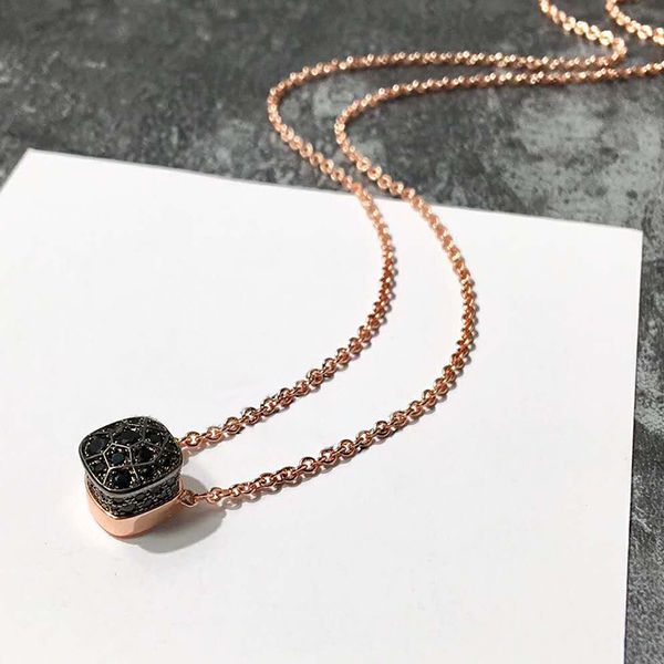 

fashion jewelry spot personality gem-style square hive copper micro pave stones necklace for woman, Silver