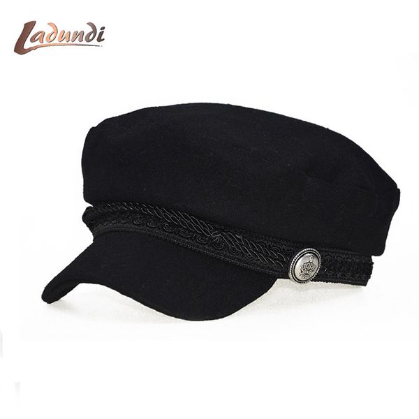 

fashion lace crown wool hat cap women casual streetwear rope flat cap elegant solid autumn winter warm beret hat female, Blue;gray
