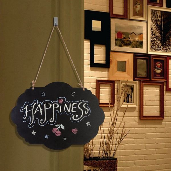 

chalkboard sign double-sided message board with hanging string - 2 pcs