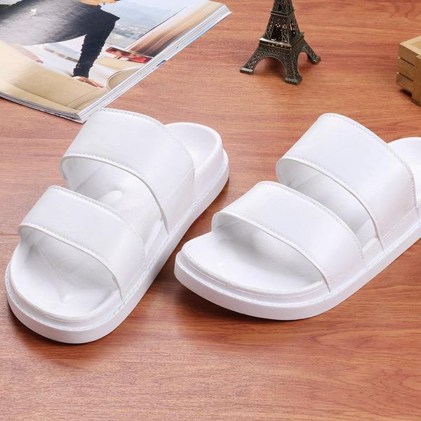 

summer hipster korean edition pino cao pu xinhui with harajuku retro casual double belt flat slippers for men and women, Black